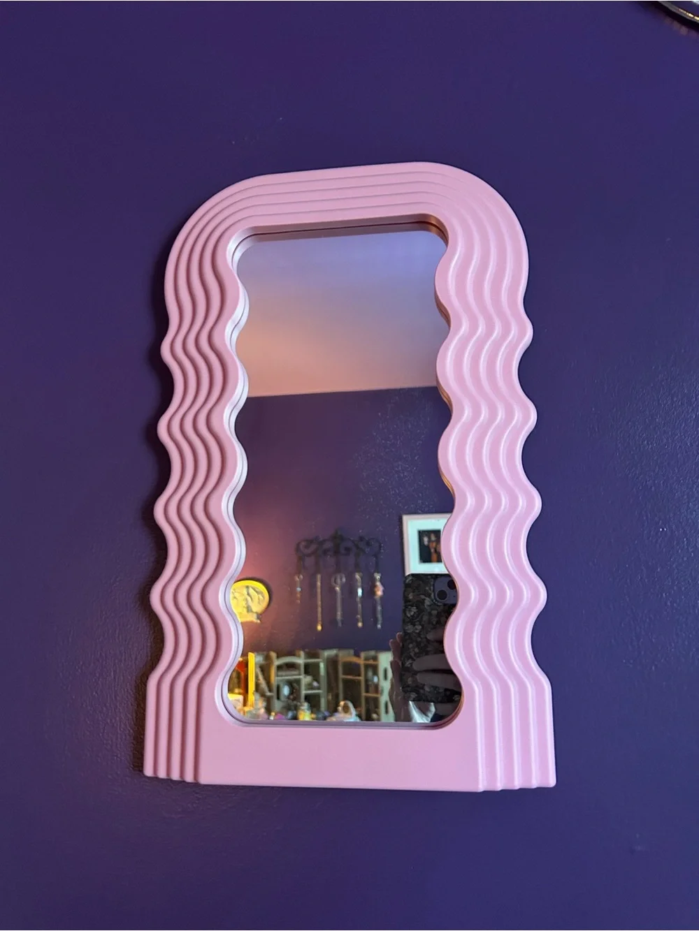 Pink Wave Frame Wall Mirror - Home Wall Decor